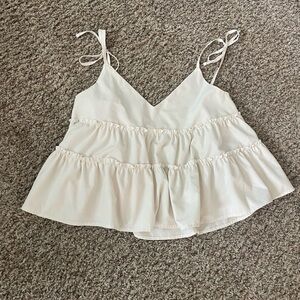 SHEIN White Ruffle Camisole Top